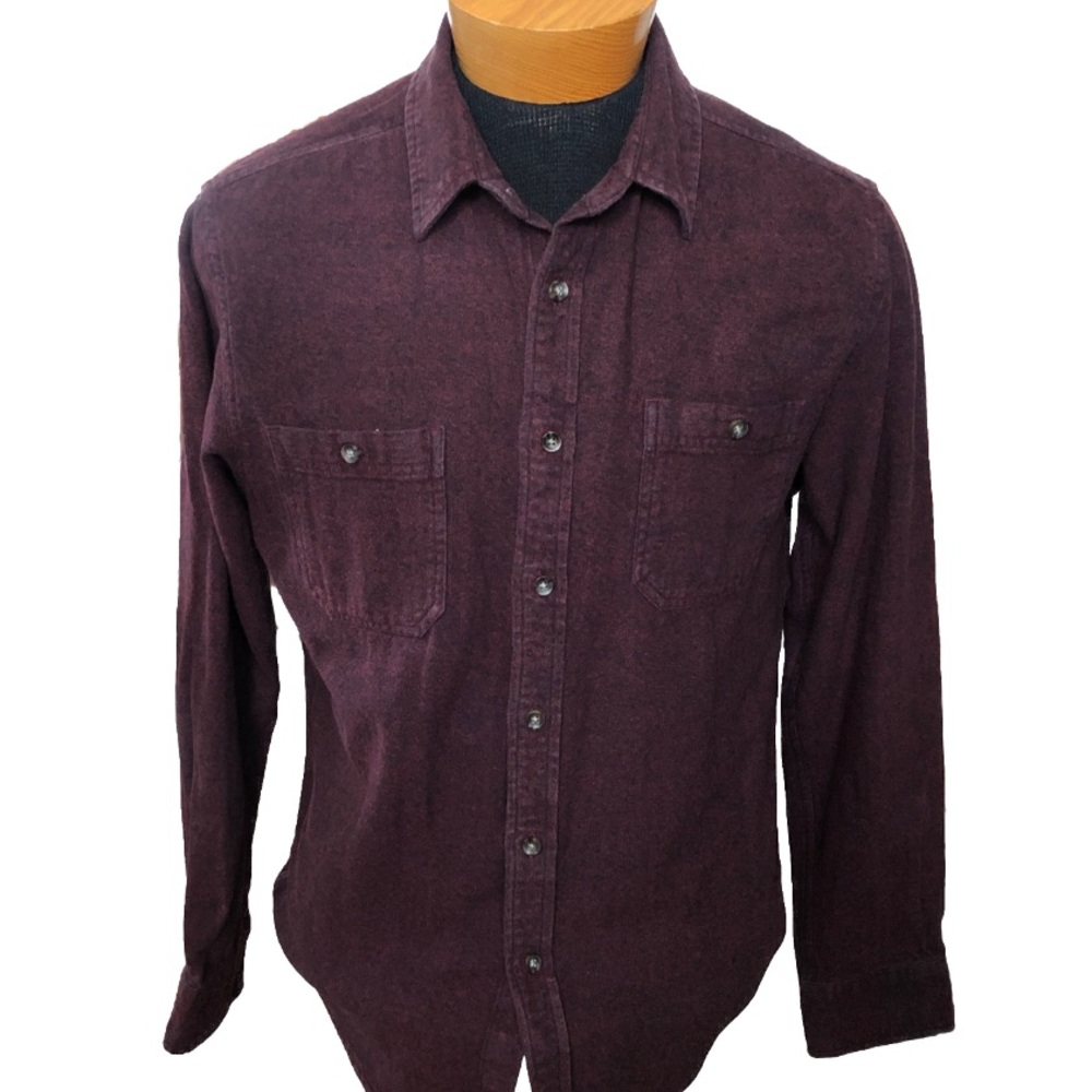 Goodfellow & Co Men's Burgundy Button-Down Long Sleeve Flannel Shirt Medium